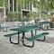 Flash Furniture Mantilla Rectangle Picnic Table, Green, Expanded Metal Mesh Top, Black Frame, 72-1/4 in L SLF-EML-72-GN-GG - alternate 1